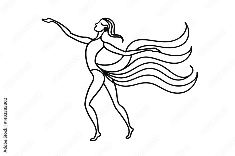a dancing figure in flowing lines a dancing figure in flowing lines