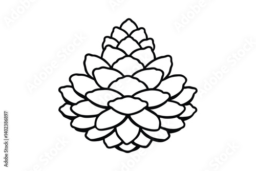 a detailed pinecone with overlapping scales  