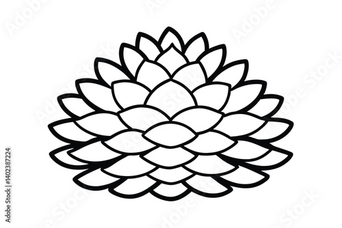 a detailed pinecone with overlapping scales   