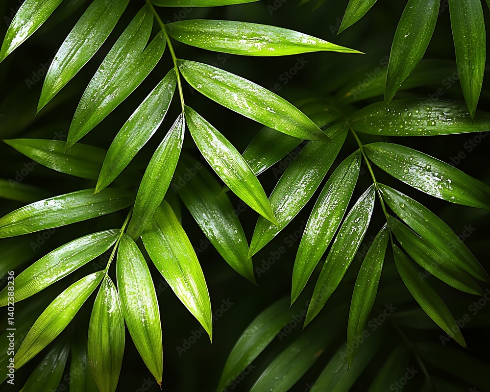Lush Tropical Leaves Closeup