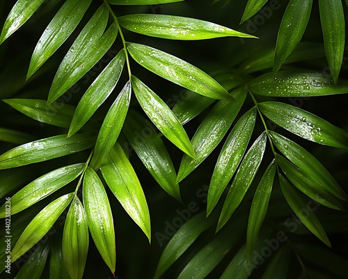 Obraz na płótnie Lush Tropical Leaves Closeup w salonie