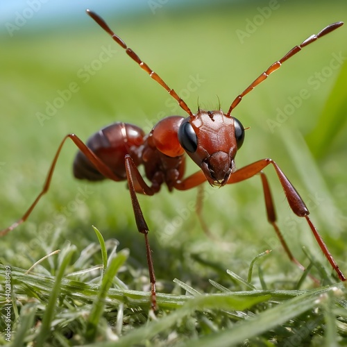 Wallpaper Mural Red Wood Ant Closeup in Grass Torontodigital.ca