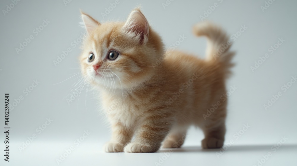 Adorable Ginger Kitten Fluffy Paws Cute Pet Small Cat Playful Domestic Animal Adorable Ginger Kitten Fluffy Paws Cute Pet Small Cat Playful Domestic Animal