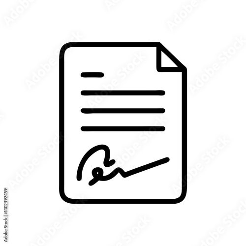 Ícono de documento firmado vectorial aislado en formato PNG o SVG transparente

