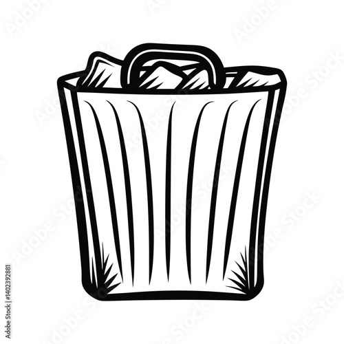 Full shopping bag shopping spree icon silhouette vector with white background