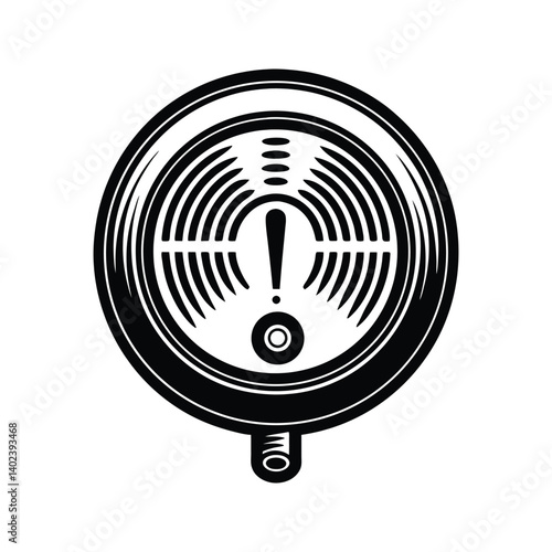 Gas leak alarm hazard warning icon silhouette vector with white background