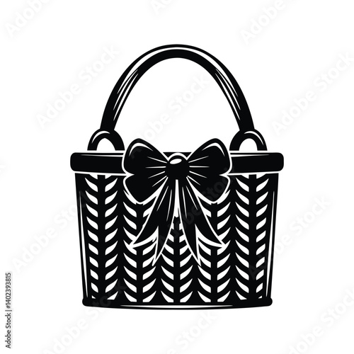 Gift bag celebration icon silhouette vector with white background