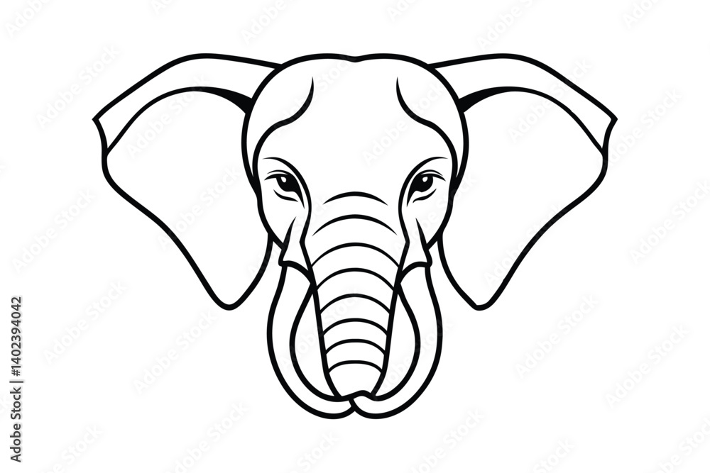 a minimalist elephant head      