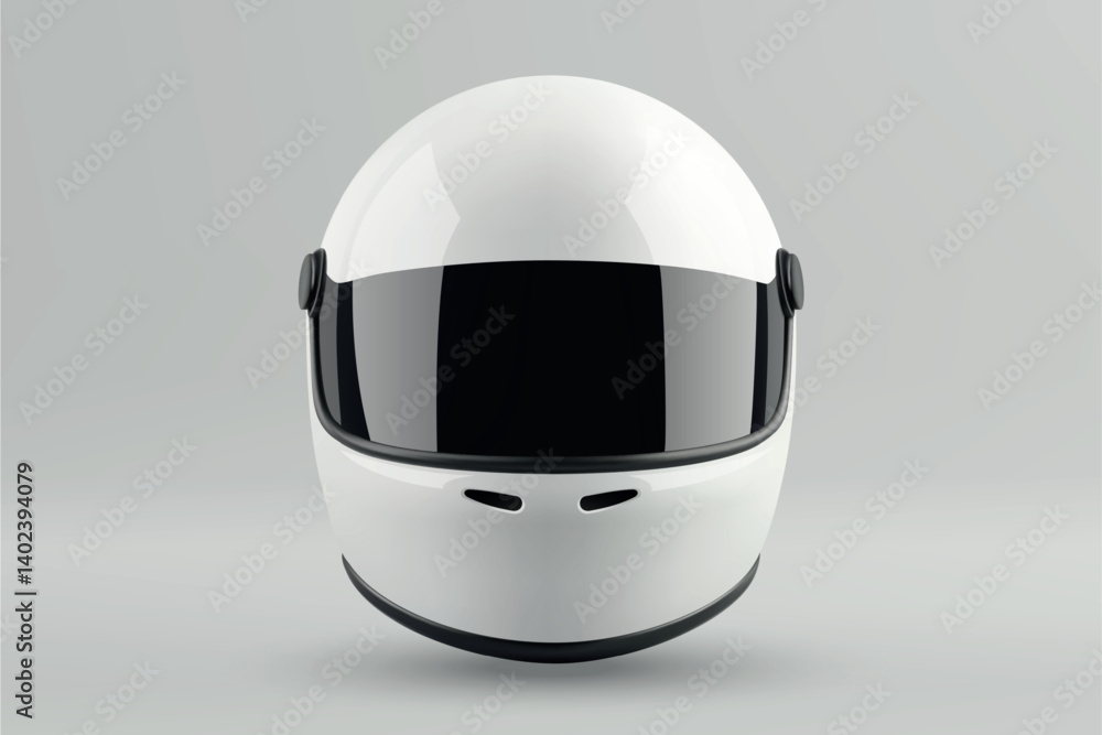 White racing helmet front view with twin air vents