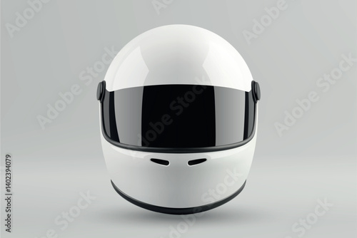 Obraz na płótnie White racing helmet front view with twin air vents w salonie