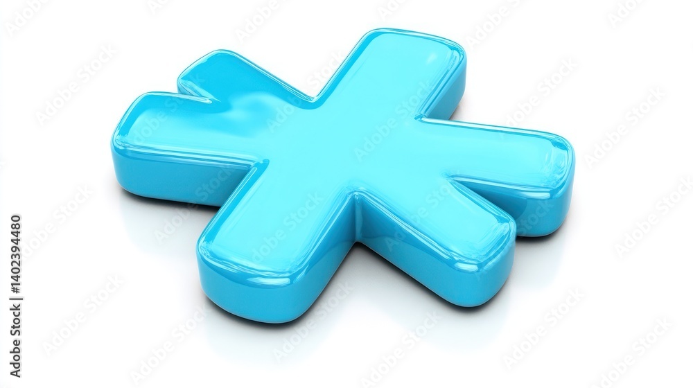 Obraz premium Light Blue Star Symbol on White Background