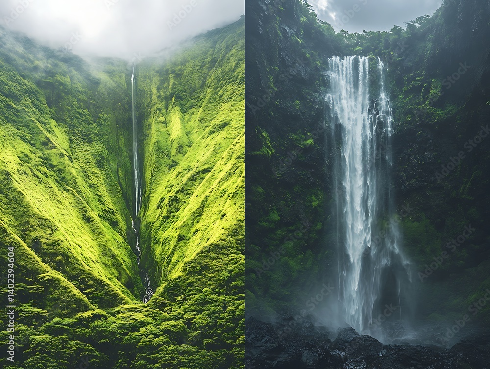 Lush Waterfall Landscape