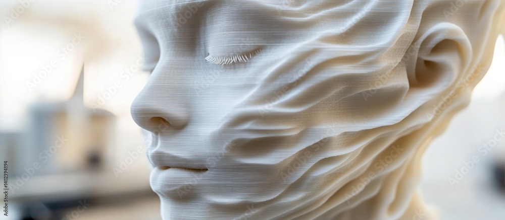 3D Printed Abstract Face Sculpture 3D Printed Abstract Face Sculpture