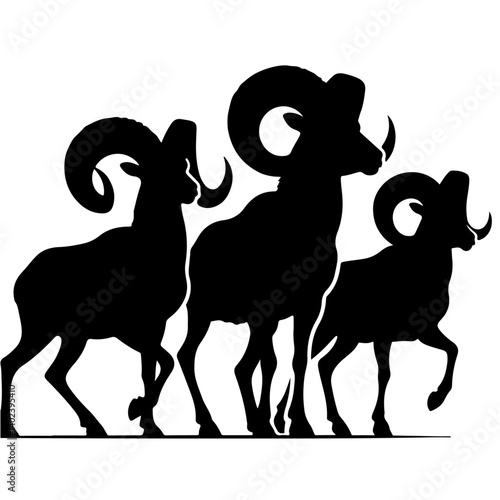 bighorn sheep silhouette , bighorn sheep vector