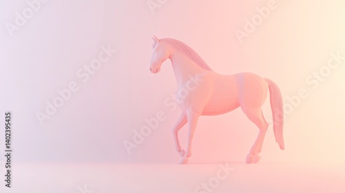 Pastel Pink Horse in Soft Light