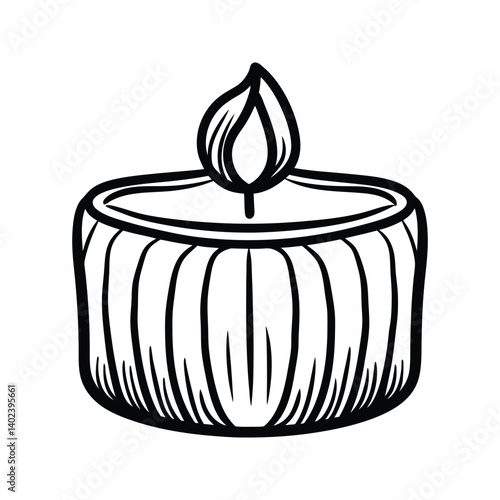 Holiday candle cozy warmth icon silhouette vector with white background