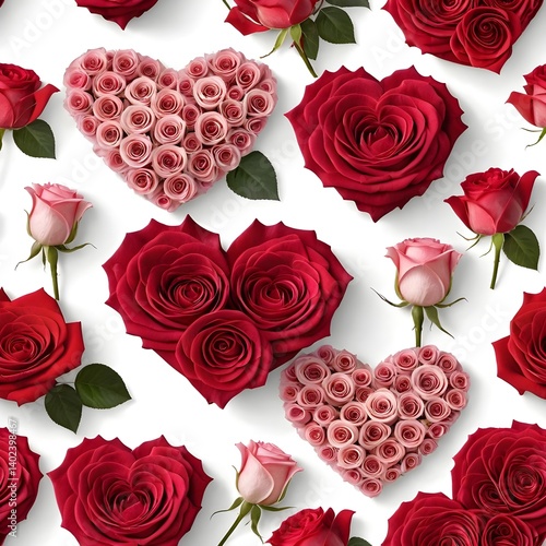 Romantic Rose Hearts Pattern