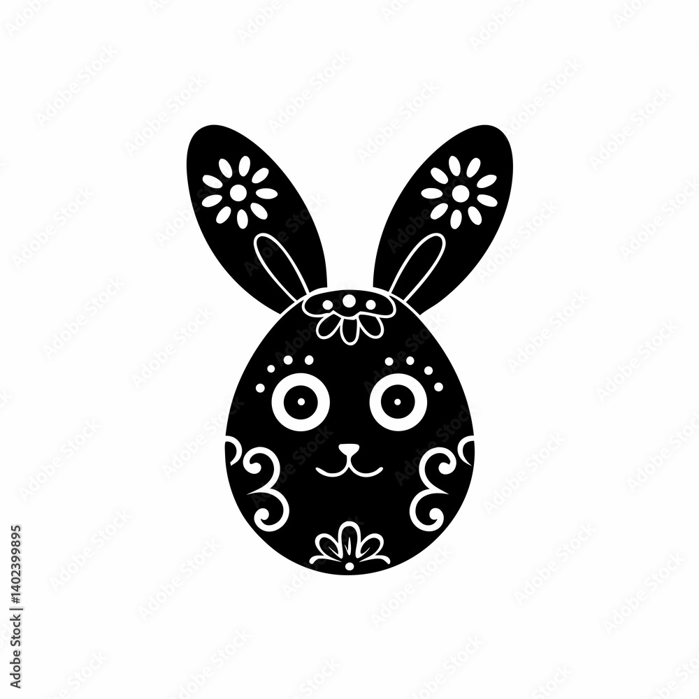 Fototapeta premium creative details Easter Bunny Icon Vector Illustration