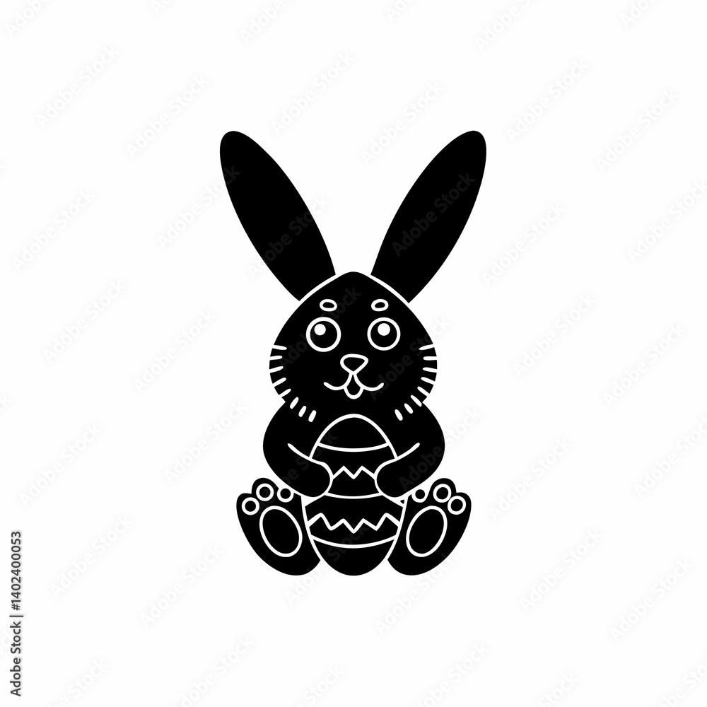 Obraz premium creative details Easter Bunny Icon Vector Illustration