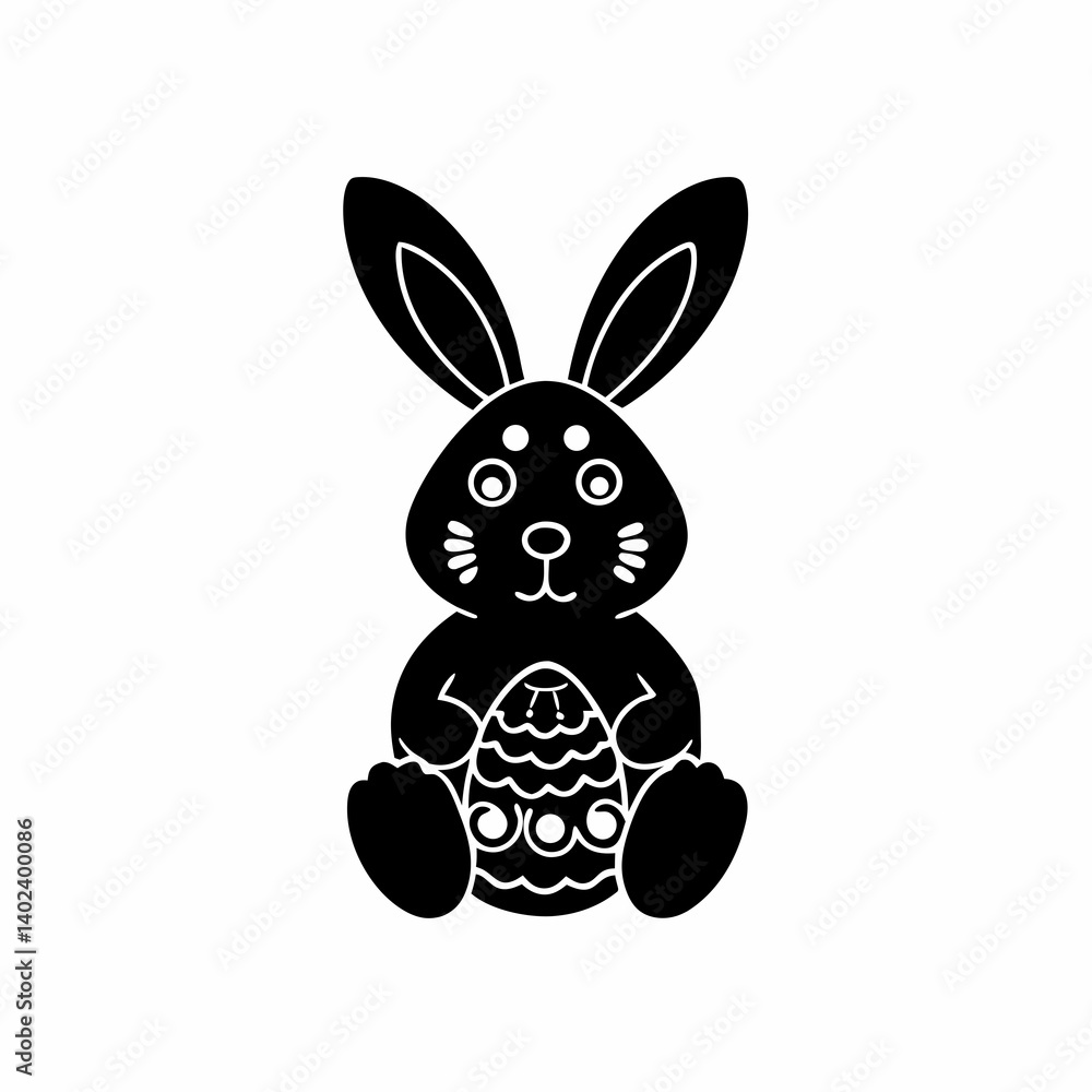 Obraz premium creative details Easter Bunny Icon Vector Illustration