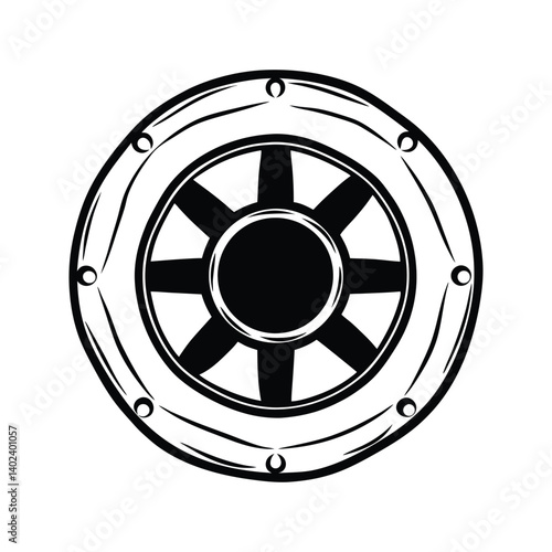 Lifebuoy with sun coastal protection icon silhouette vector with white background