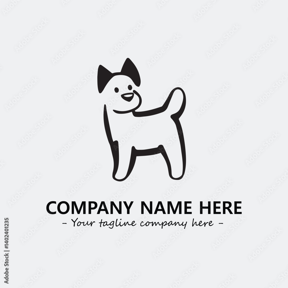 Dog illustration black and white for logo company vector image
Dog illustration black and white for logo company vector image