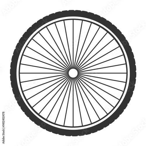Bicycle wheel icon symbol Bike rubber mountain tyre, vector illustration
