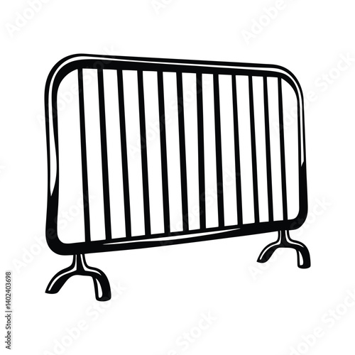 Metal barricade construction site icon silhouette vector with white background