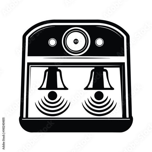 Motion detection alarm icon silhouette vector design with white background