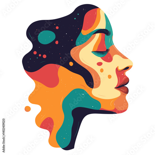 Abstract Colorful Portrait of a Woman