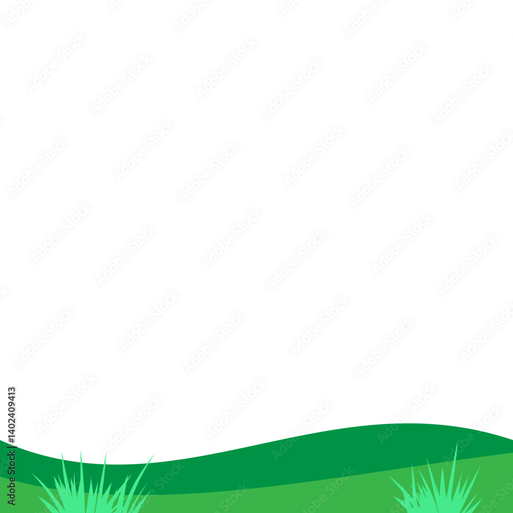Obraz premium Flat Design Nature Background with Green Grass