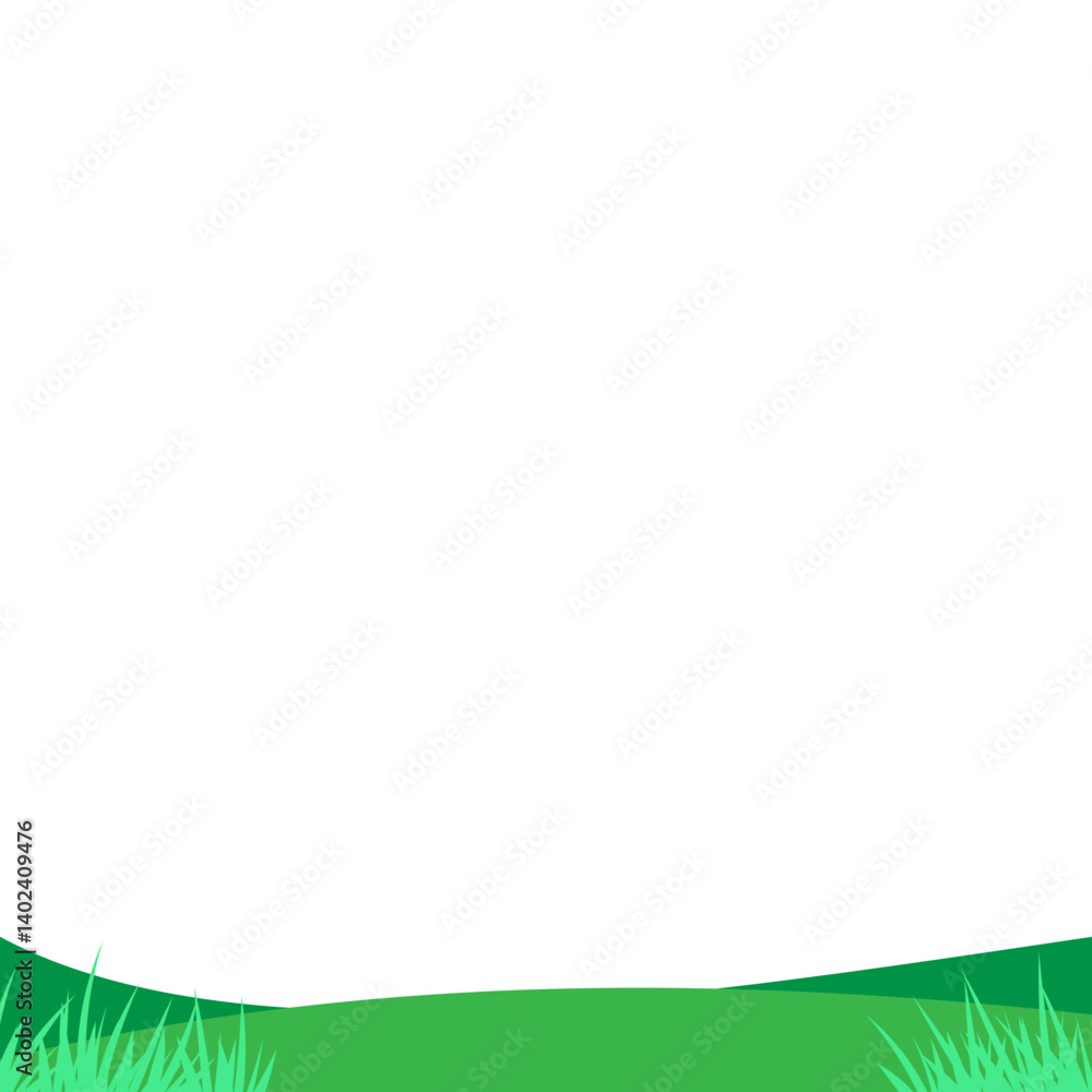 Flat Design Nature Background with Green Grass Flat Design Nature Background with Green Grass