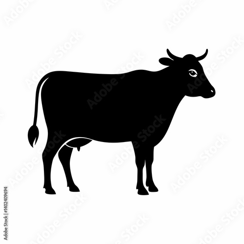  Black Cow Silhouette Illustration