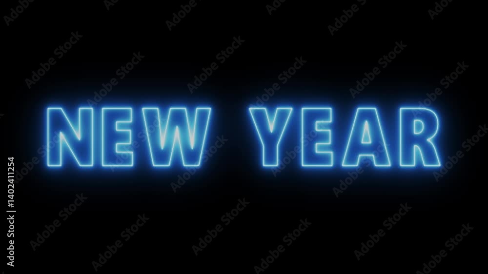 Neon text animation. Glowing neon text on black background. Neon text animation. Glowing neon text on black background.
