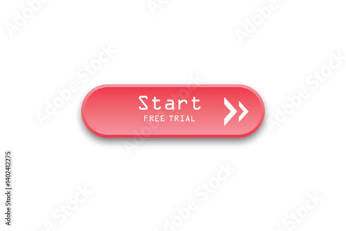 Flat red start button icon on white circular background, indicating initiation or beginning of a process.