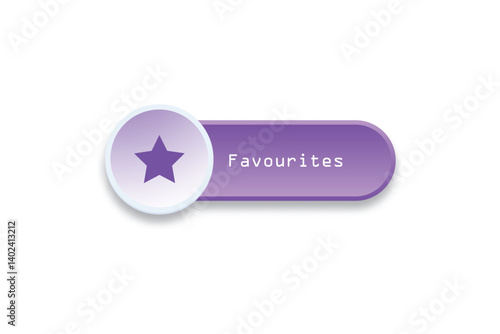 Flat purple star icon button with white circular background, representing favorite or bookmark feature.