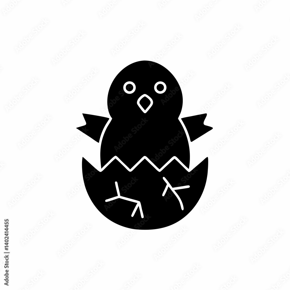 Obraz premium creative details Chick Hatching Icon Vector Illustration