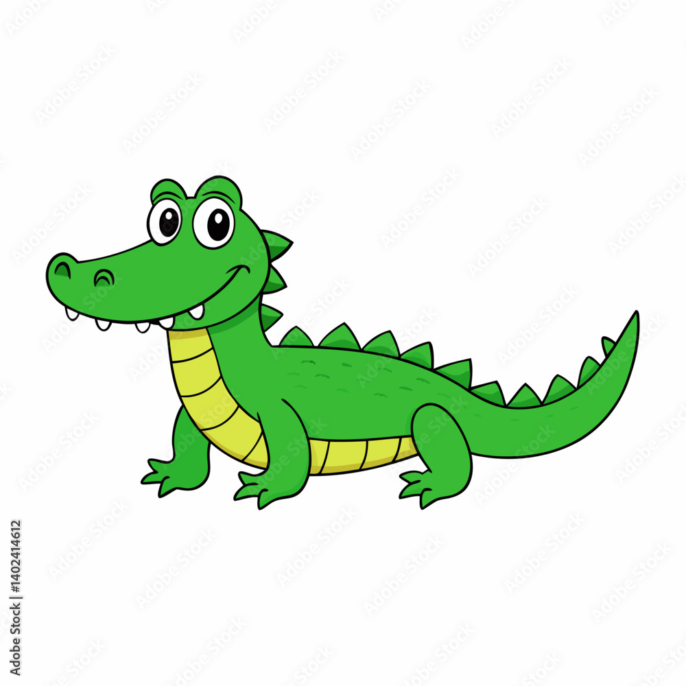 Obraz premium cartoon, animal, dinosaur, crocodile, vector, reptile, illustration, lizard, dragon, green, fun, alligator, art, cute, wildlife, character, frog, dino, nature, smile, funny, drawing, happy, gecko, bab