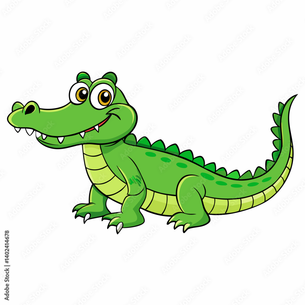 Naklejka premium cartoon crocodile with a smile