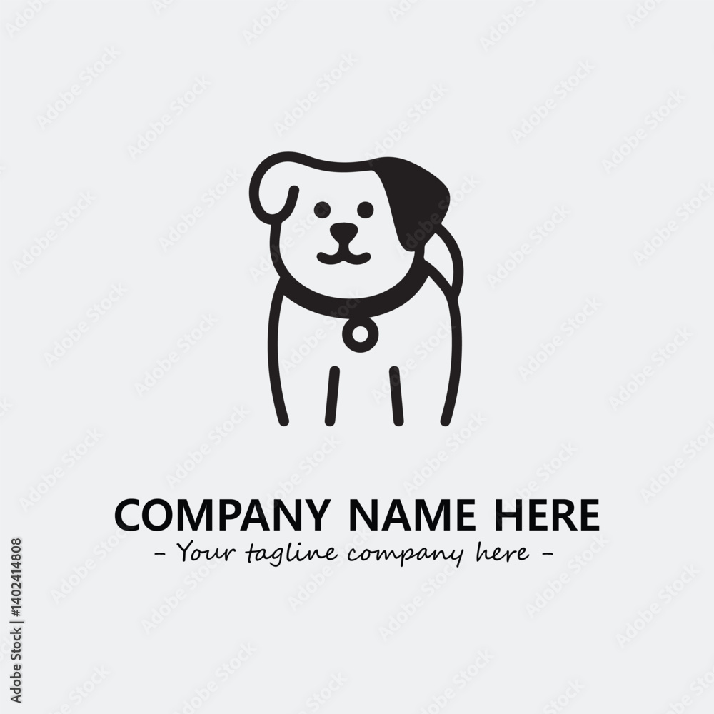Dog illustration black and white for logo company vector image
Dog illustration black and white for logo company vector image