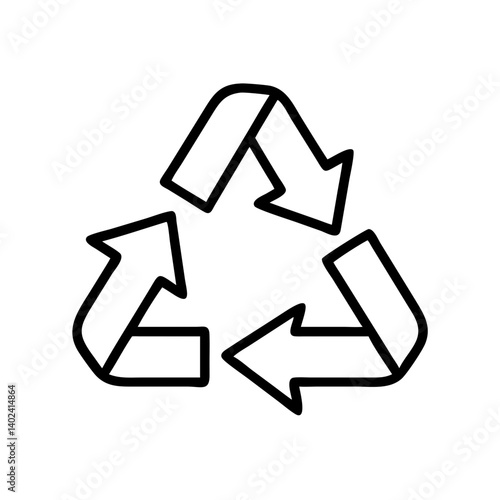 Ícone de sinal de reciclagem vetor isolado em fundo transparente PNG ou SVG formato