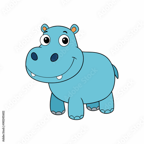 animal, cartoon, vector, illustration, hippo, mammal, wild, hippopotamus, zoo, bear, wildlife, rhino, fun, safari, art, nature, elephant, cute, baby, character, drawing, animals, rhinoceros, comic, bi