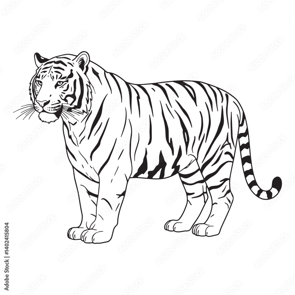 Fototapeta premium Minimalist Tiger Line Logo Design