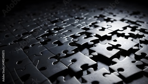 Black Jigsaw Puzzle Pieces