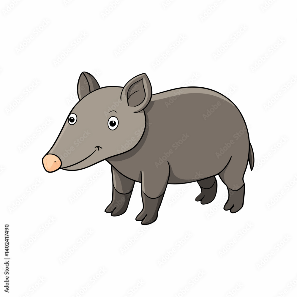 Fototapeta premium animal, cartoon, illustration, vector, rhino, mammal, wild, elephant, hippo, wildlife, zoo, rhinoceros, nature, hippopotamus, safari, pig, fun, art, cute, big, animals, baby, comic, clipart, character