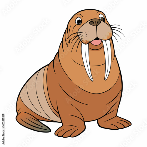 vector illustration of cartoon lion