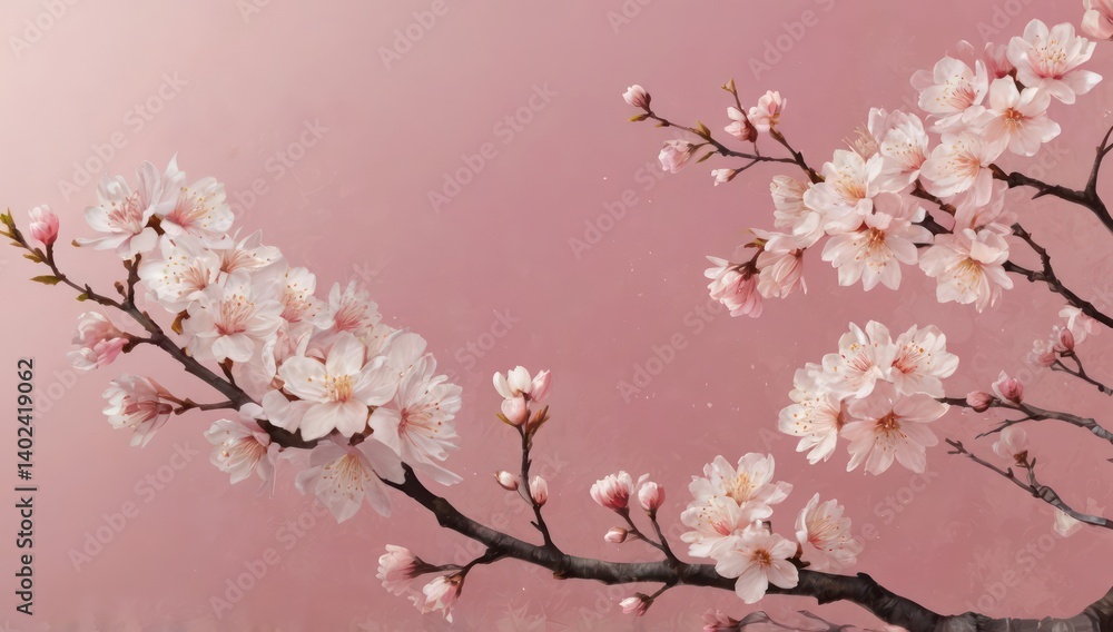 Obraz premium Pink background, and light sakura