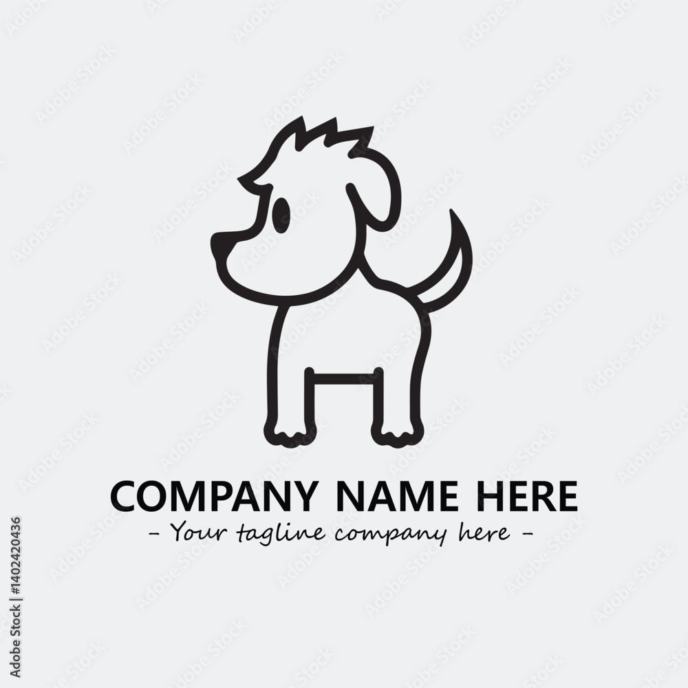 Dog illustration black and white for logo company vector image
