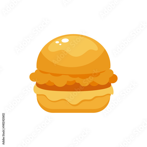 Fried Chicken Biscuit Sandwich with Honey on Transparent Background  