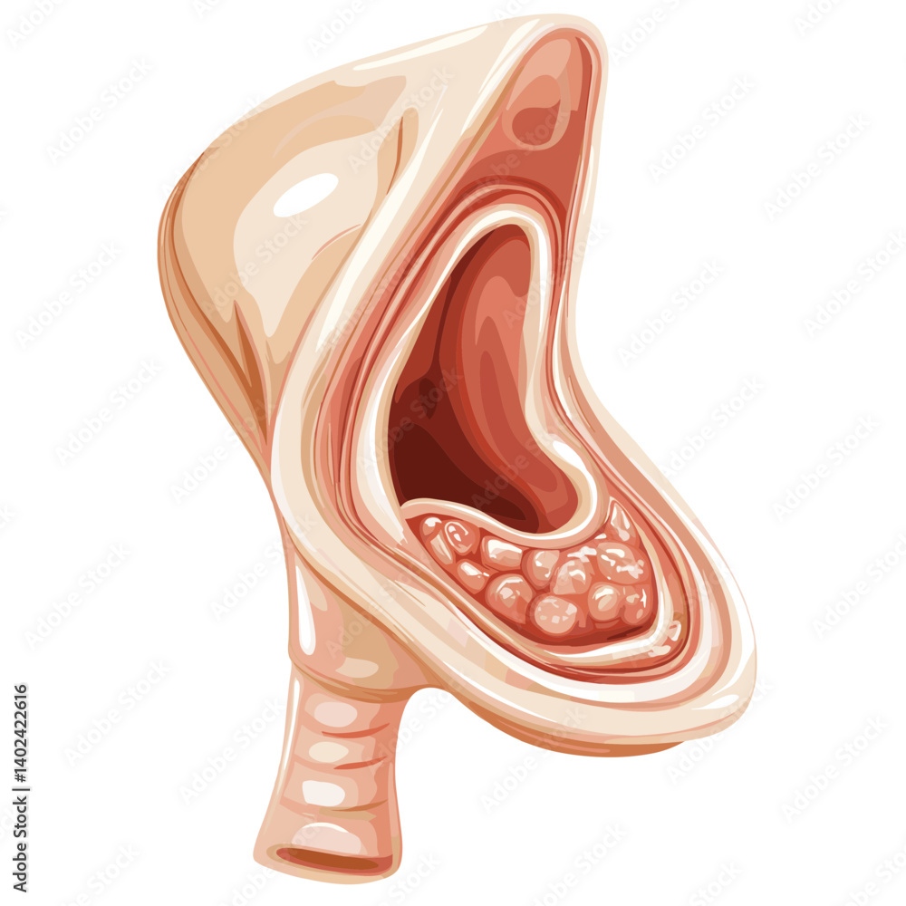 Obraz premium Detailed Anatomy Illustration of the Upper Digestive System